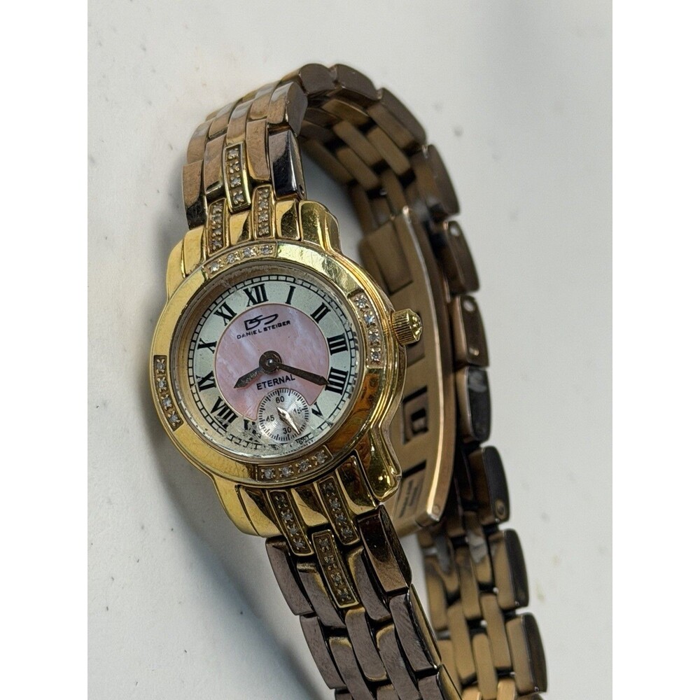 Daniel Steiger Eternal Women’s Quartz Watch 23mm Gold Tone Pink Dial Runs